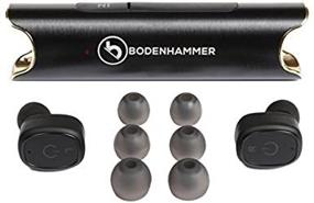 img 1 attached to 🎧 Bodenhammer True Wireless Earbuds - Enhanced Comfort, Memory Foam Tips & Charging Case - Stylish Black