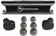 🎧 bodenhammer true wireless earbuds - enhanced comfort, memory foam tips & charging case - stylish black logo