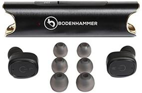 img 4 attached to 🎧 Bodenhammer True Wireless Earbuds - Enhanced Comfort, Memory Foam Tips & Charging Case - Stylish Black