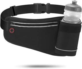 img 4 attached to 🏃 Hydration Running Belt with Water Bottle Holder - Reflective Fanny Pack Waist Pack Bag for Men and Women. Ideal for Marathon, Fitness Training, Hiking, Jogging, and more.