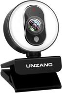 📷 unzano pc streaming webcam with ring light: 1080p full hd, dual mic, autofocus, xbox compatible, plug and play, 360° rotatable! logo