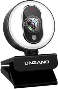 img 4 attached to 📷 UNZANO PC Streaming Webcam with Ring Light: 1080P Full HD, Dual Mic, Autofocus, Xbox Compatible, Plug and Play, 360° Rotatable!