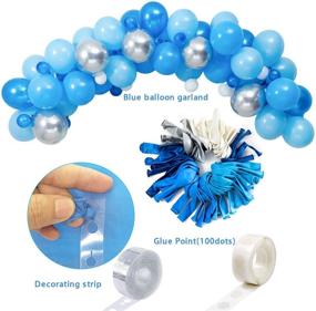 img 1 attached to 🎉 Baby Boy 1st Birthday Decorations BLUE Party Supplies for Highchair Banner, Royal Prince Crown, Happy Birthday Banner, 12 Months Photo Banner, Blue Silver Balloon Garland Kit, and ONE Cake Topper - Perfect for First Birthday Celebration!