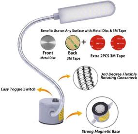 img 3 attached to Enhance Your Sewing Experience with the EVISWIY Sewing Machine Light - 30 LEDs, 6 Watt Flexible Gooseneck Arm Lamp in Gray