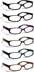 img 4 attached to 👓 BOOST EYEWEAR 6-Pack of Reading Glasses with Modern Fashion Frames for Women and Men - Solid Black, Blue, Red, Purple, and Natural Tortoise Shell Patterns - Spring Loaded Hinges - Assorted Colors - Includes 6 Pairs (+3.00 Strength)