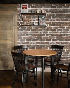 img 3 attached to 🏡 Timeet Vintage Brown Brick Wallpaper - 3D Self Adhesive Film, Peel and Stick, Faux Textured Stone Look Wall Paper for Home Decor - Brown Brick Vinyl Wallpaper (17.7"×197")