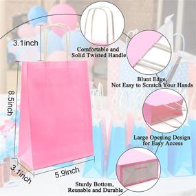 img 3 attached to 🎉 12 Red Party Favor Bags with Tissue Paper - Sweet Kraft Treat Bag, ideal for Kids Birthday Party, Wedding, Baby Shower, Gifts, and Celebrations (5.9&#34;Lx 3.1&#34;W x 8.5&#34;H)