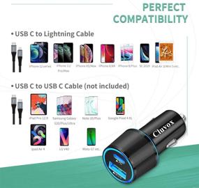 img 3 attached to ⚡ Cluvox 20W Fast USB C Car Charger Adapter for iPhone 13/12/Pro/Max/Mini/11/XS/XR/8/Plus/SE 2020/iPad/Air 3 – Rapid PD&QC 3.0 Automobile Charger with 3.3ft MFi Certified Nylon Cable (Black)