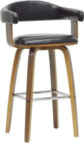 img 4 attached to 🪑 Baxton Studio Quigley Modern Counter Stool: Walnut/Black – Sleek & Stylish Seating Solution"