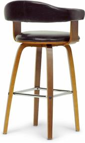 img 1 attached to 🪑 Baxton Studio Quigley Modern Counter Stool: Walnut/Black – Sleek & Stylish Seating Solution"