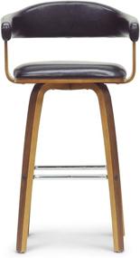 img 3 attached to 🪑 Baxton Studio Quigley Modern Counter Stool: Walnut/Black – Sleek & Stylish Seating Solution"