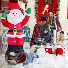 img 1 attached to 🎅 6 Foot Christmas Inflatable Santa Claus Decoration with LED Lights - Ideal for Holiday Display, Party Decor, Indoor/Outdoor Xmas Yard & Garden Props