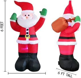 img 3 attached to 🎅 6 Foot Christmas Inflatable Santa Claus Decoration with LED Lights - Ideal for Holiday Display, Party Decor, Indoor/Outdoor Xmas Yard & Garden Props