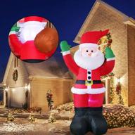 🎅 6 foot christmas inflatable santa claus decoration with led lights - ideal for holiday display, party decor, indoor/outdoor xmas yard & garden props логотип