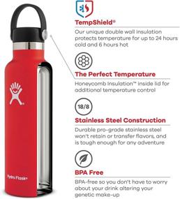 img 3 attached to Hydro Flask Standard Mouth Water Bottle, Flex Cap - 21 oz, Lemon: Stay Hydrated in Style!