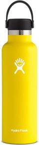 img 4 attached to Hydro Flask Standard Mouth Water Bottle, Flex Cap - 21 oz, Lemon: Stay Hydrated in Style!