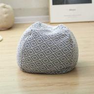 🪑 square unstuffed pouf cover: soft cotton linen fabric - stylish footstool for living room, bedroom & desk - 15.7x15.7x9.84inch logo