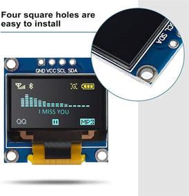 img 2 attached to 🔌 MakerFocus 4pcs OLED Display Module I2C IIC 128X64 0.96 Inch SSD1315 Yellow Blue Two-Color Module with Pins for Arduino UNO R3 STM - High Performance and Plug-and-Play Compatibility