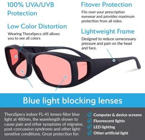 img 2 attached to TheraSpecs WearOver Blue Light Glasses for Migraine and Light Sensitivity