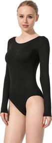 img 3 attached to 👯 MOLLDAN Women's Dance Leotard Collection: Long Sleeve, Short Sleeve, and Sleeveless Options for Adult Team Ballet Dancewear