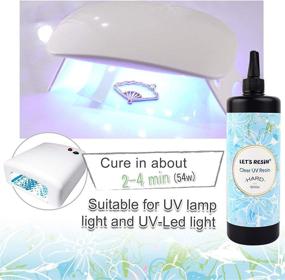 img 1 attached to 🔮 LET'S RESIN UV Resin - 500g, Hard Type Crystal Clear Casting & Coating Epoxy Resin, Transparent UV Curing Glue for Jewelry Making, with UV Resin Molds and Sunlight Activation