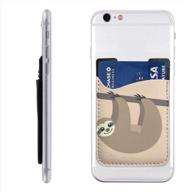 🦥 cute sloth stick-on cell phone wallet – sleeve pocket for android and smartphones, with card holder for ids and credit cards logo