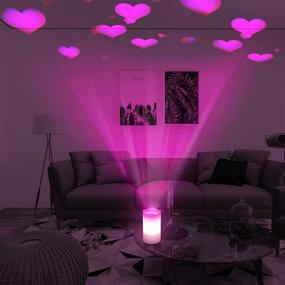 img 3 attached to 🕯️ KSWIN Candle Projector, Heart Projection on Ceiling Romantic Night Light, Decorative Flameless Candle with Remote & Timer for Living Room Bedroom, Lover Gifts - Pink, USB Rechargeable