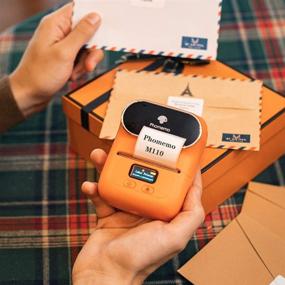 img 3 attached to 🏷️ Phomemo-M110 Portable Bluetooth Thermal Label Maker for Clothing, Jewelry, Retail, Barcodes, and More - Compatible with Android &amp; iOS Systems, Orange