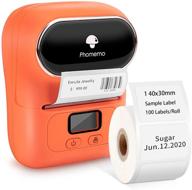 🏷️ phomemo-m110 portable bluetooth thermal label maker for clothing, jewelry, retail, barcodes, and more - compatible with android &amp; ios systems, orange logo