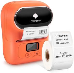 img 4 attached to 🏷️ Phomemo-M110 Portable Bluetooth Thermal Label Maker for Clothing, Jewelry, Retail, Barcodes, and More - Compatible with Android &amp; iOS Systems, Orange