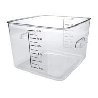 🍽️ rubbermaid commercial products - clear plastic space saving square food storage container, 12 quart, ideal for kitchen, sous vide, and food prep логотип