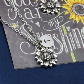 img 1 attached to 🌻 Stylish and Personalized Sunflower Necklace for Inspirational Girls' Jewelry - Joycuff