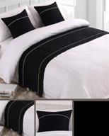 🛏️ mengersi soft no fading modern bed runner: stylish scarf protection for bedroom, hotel, and wedding room - full/queen size in black logo