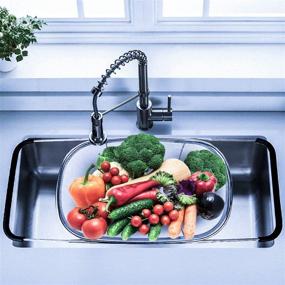 img 3 attached to 🥦 I Kito Over the Sink Colander: Expandable Rubber Grip Handles, Fine Mesh Strainer in Stainless Steel for Efficiently Draining and Rinsing Fruits and Vegetables