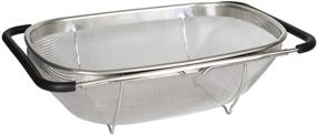 img 4 attached to 🥦 I Kito Over the Sink Colander: Expandable Rubber Grip Handles, Fine Mesh Strainer in Stainless Steel for Efficiently Draining and Rinsing Fruits and Vegetables