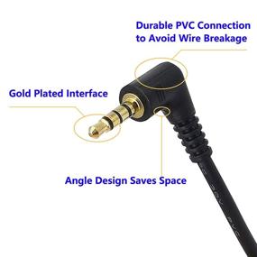 img 3 attached to SinLoon 2-Pack 3.5mm TRRS Cable: Gold Plated 90 Degree Angled Male to Male Audio Cable for Smartphones, Tablets, Players - 4-Pole, 9inch