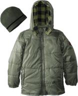 ixtreme big boys' buffalo check jacket with matching hat - stay warm in style! logo