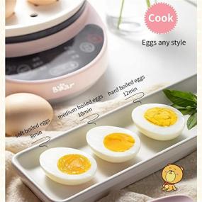 img 3 attached to Bear ZDQ-B05C1 Rapid Multi-function Egg Cooker: Boil, Steam, and 🥚 Fry with Auto Shut Off, includes Ceramic Steaming Rack and Lid