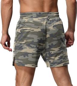 img 1 attached to 🩳 Aimeilgot Men's Casual Elastic Waist Athletic Gym Summer Beach Shorts with Pockets