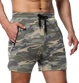 img 2 attached to 🩳 Aimeilgot Men's Casual Elastic Waist Athletic Gym Summer Beach Shorts with Pockets