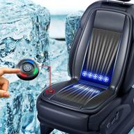 ventilated car cooling seat cover with 10 fans & 🔥 adjustable cooling levels - universal fit for car suv office chair (black) logo