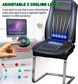 img 2 attached to Ventilated Car Cooling Seat Cover with 10 Fans & 🔥 Adjustable Cooling Levels - Universal Fit for Car SUV Office Chair (Black)