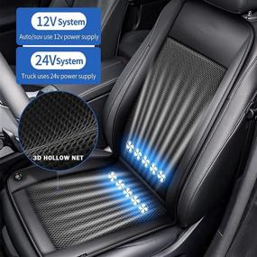 img 3 attached to Ventilated Car Cooling Seat Cover with 10 Fans & 🔥 Adjustable Cooling Levels - Universal Fit for Car SUV Office Chair (Black)