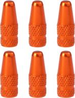 🚲 6-piece set of vorcool french style bike valve caps - aluminum alloy tire valve covers for bicycle - orange dust covers logo