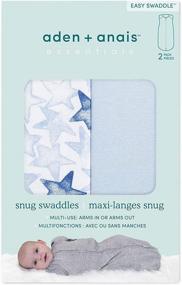 img 1 attached to 🌟 Aden + Anais Essentials Easy Snug Swaddle, Arms-Free Wearable Sleeping Bag, Newborn, 0-3 Months, Twinkling Stars Blue, Set of 2