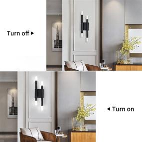 img 1 attached to 🌞 Briboom Modern Wall Sconces Set of 2 - 4-Light 12W 6000K Daylight White, Acrylic & Metal Wall Sconces Lighting in Black