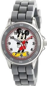 img 3 attached to 🐭 Mickey Mouse Analog Quartz Grey Watch for Disney Kids – MK1242: Delightfully Timeless!