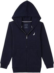 img 1 attached to 🔵 Nautica Boys' Full Zip Fleece Hoodie