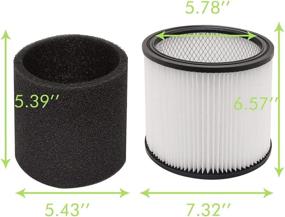 img 1 attached to 🧹 Shop-Vac 90304 Replacement Filters - Pack of 3, including 90350, 90333, 903-04-00, 9030400, and 90585 Foam Sleeve, Comparable to Part Numbers 90304 and 90585