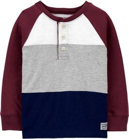 img 3 attached to 👕 Длинное рукавом Реглан Henley для мальчиков от OshKosh B'Gosh: стильно и комфортно